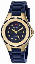 NEW Michele Jelly Bean Petite Navy & Gold Chronograph Watch MWW12P000004 NIB