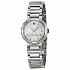 Movado Concerto Stainless Steel w Diamond Dial Women`s Watch 0606789