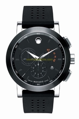 Movado 0606545 New Museum Sport Chronograph Black PVD-Finished Subdials Rubber 722631418473
