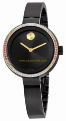 Movado Women's 'Bold' Diamond Black Stainless Steel Watch 3600283