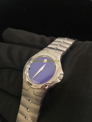 Authentic Movado Sports Edition SE Ladies Blue Dial Swiss Quartz Watch 0604702