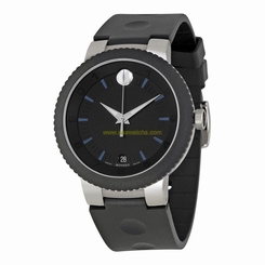 Movado 0606927 Mens Black And Blue Dial Analog Quartz Watch