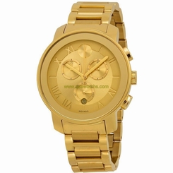 Movado Women's 40mm Chronograph Gold Steel Bracelet & Case Quartz Watch 3600209