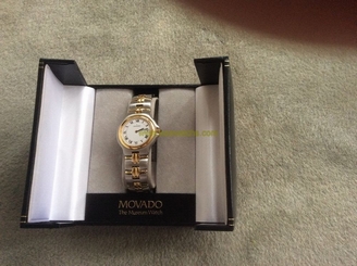 MOVADO MUSEUM WATCH 602550 TWO-TONE BRUSHED METAL/GOLD CASE AND BRACELET