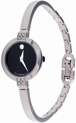 Movado Women's 605855 Bela Diamond Accented Swiss Quartz Bangle Bracelet Watch 775924628363