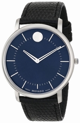 Movado Men's 0606846 Movado TC Swiss Quartz Watch With Textured Black-Lea... New