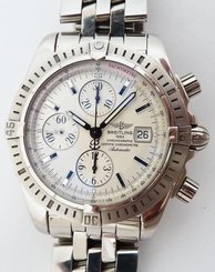 Breitling Chronomat Evolution SS Watch A13356 Automatic Box & Manual. Great