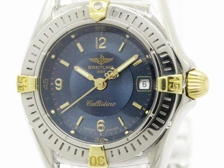 Polished BREITLING Callistino 18K Gold Steel Ladies Watch B52045 (BF111427)