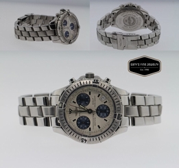 Breitling Colt Chronograph A73350 Stainless Steel Watch Quartz White Dial