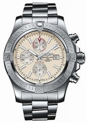 New Breitling Super Avenger II Chronograph Silver Steel Mens Watch A1337111/G779