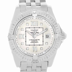 Breitling Windrider Cockpit Silver Diamond Dial Ladies Watch A71356