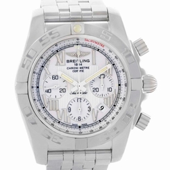 Breitling Chronomat 01 White Dial Steel Mens Watch AB0110 Unworn