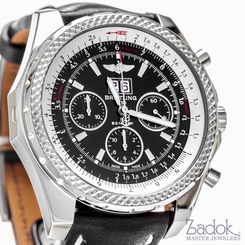 Men's Breitling for Bentley 6.75 Speed Watch Chronograph Black Leather Strap
