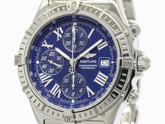 Breitling Crosswind Racing A13355 Automatic Blue Chronograph Dial Mens Watch+B/P