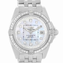 Breitling Windrider Cockpit Mother Pearl Diamond Womens Watch A71356