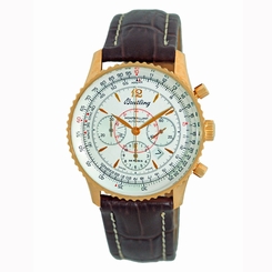 BREITLING 18K Rose Gold Navitimer Montbrillant Chronograph H41030 Box Warranty