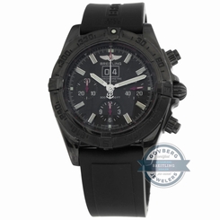 Breitling Blackbird LE M4435911/BA27 Auto 44mm Black Steel Mens Strap Watch Date
