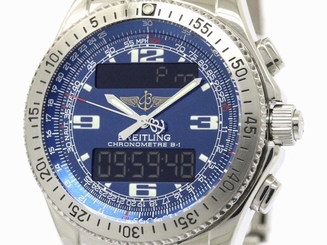 W132-BREITLING A78362 Stainless Steel Chronometer B-1 Blue Dial Swiss Quartz