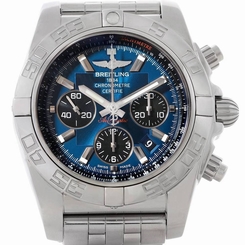 Breitling Chronomat 01 Blue Dial Steel Mens Watch AB0110