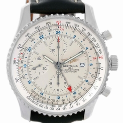 Breitling Navitimer World Chronograph Black Strap Steel Watch A24322