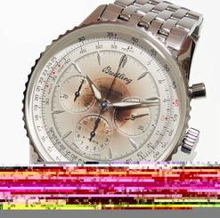 Pre-Owned Breitling Navitimer Monburiran SS White/Brown Men's Watch A30030.4,MR