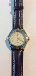 BREITLING STAINLESS STEEL CALLISTO B57045 TWO TONE QUARTZ LADIES LEATHER WATCH