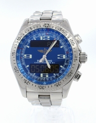 Breitling B1 Superquartz 43.2mm Blue Dial Watch A7836223 Serviced + Warranty