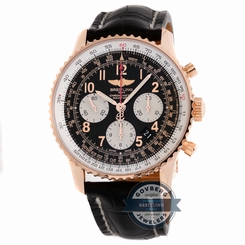 Breitling Navitimer 01 RB012012/BB07 Auto 43mm Rose Gold Mens Strap Watch Chrono