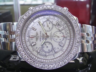 Authentic BREITLING Bentley Motors Diamond MOP Mens Watch w/ Box - Special Ed.