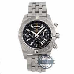Breitling Chronomat 44 Steel Automatic Black Dial Mens Watch AB01146B/M524