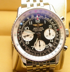 Breitling Navitimer A23322 Black Dial CHRONO Stainless bracelet Complete 42mm