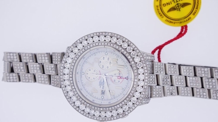 New Breitling Super Avenger Watch Custom Iced Out 26.30 Cts Sparkling Diamonds 609207284826