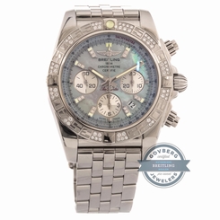 Breitling Chronomat 44 AB0110AA/G686 Auto 44mm Steel Diamond Mens Bracelet Watch