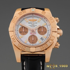 BREITLING HB0140 CHRONOMAT 18K ROSE GOLD CHRONOGRAPH M.O.P DIAL LIMIT. EDIT