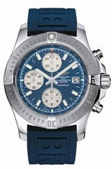 Breitling Colt 44 Blue Automatic Chronograph Rubber Mens Watch A1338811/C914
