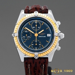 BREITLING CHRONOMAT CHRONOGRAPH 81.950 SPECIAL EDIT. 18K GOLD BEZEL /PAPERS