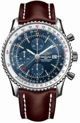 Breitling Navitimer World Steel/Leather Men's Watch A2432212/C651-443X