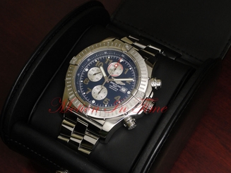 Breitling Super Avenger Mens Watch Blue Arabic Dial Stainless A1337011-C792