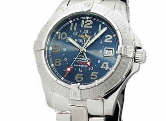 Pre-Owned Breitling Colt GMT Chrono Blue Dial All SS Men's Auto Watch A32350,MR