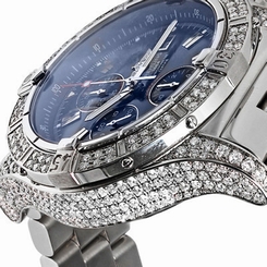Breitling Super Avenger A13370 Diamond Case Blue Sticks Dial Luxury Men's Watch