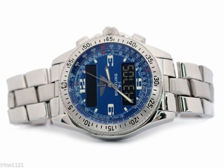 Pre-Owned BREITLING B-1 Digiana Quartz Blue Dial Men's Wristwatch A68362