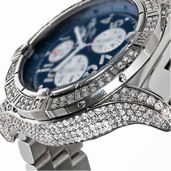 Mens Diamond Breitling Super Avenger Blue Dial A13370 Watch