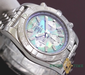 BREITLING CHRONOMAT B01 44MM RARE PEARL FACTORY DIAMOND DIAL BOX & PAPERS AB0110