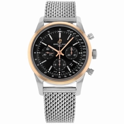 BREITLING MEN'S 43MM BLACK STEEL BRACELET & CASE AUTOMATIC WATCH UB015212-BC74