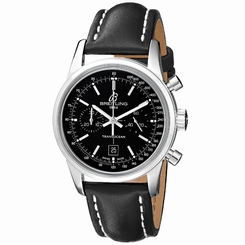 BREITLING MEN'S 38MM LEATHER BAND STEEL CASE AUTOMATIC WATCH A4131012-BC06LT