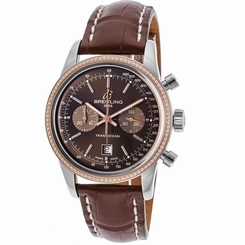 BREITLING WOMEN'S BROWN CROCODILE LEATHER BAND AUTOMATIC WATCH U4131053-Q600LS