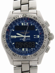 Used[AB] Watch Men BREITLING B-1 Digiana A68362 Quartz blue A0L