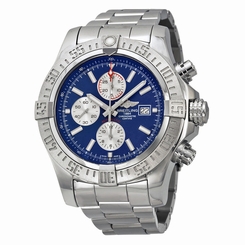 Breitling Super Avenger II Blue Dial Chronograph Stainless Steel Mens Watch 845960051187