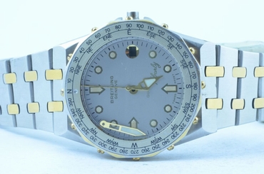 BREITLING TABARLY MEN'S WATCH RAR 37MM VINTAGE RARITY STEEL/GOLD WITHOUT