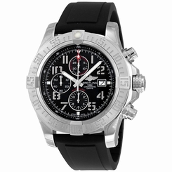 Breitling Super Avenger II Black Dial Black Rubber Mesn Watch A1337111-BC28BKPD